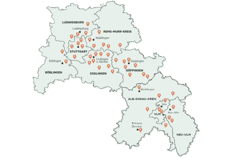 Verwaltungsobjekte und Einzugsgebiet WohnVerwalter